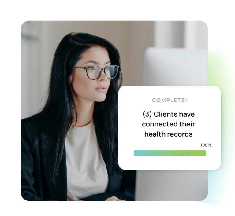 Woman connects client Health Records with iLife